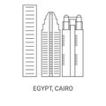 Egypt, Cairo travel landmark vector illustration Royalty Free Stock Photo