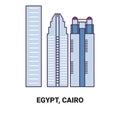 Egypt, Cairo travel landmark vector illustration Royalty Free Stock Photo