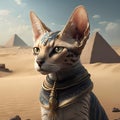 Egypt Cat Close Up. Generative AI Royalty Free Stock Photo