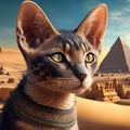 Egypt Cat Close Up. Generative AI Royalty Free Stock Photo