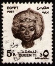 EGYPT - CIRCA 1997: postal stamp 5 Egyptian piastre printed by Egypt, shows Bust of Queen Tiye Royalty Free Stock Photo