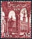 EGYPT - CIRCA 1959: A stamp printed in Egypt shows Umayyad Mosque, Damascus, circa 1959. Royalty Free Stock Photo