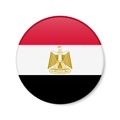 Egypt circle button icon. Egyptian round badge flag. 3D realistic isolated vector illustration