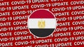 Egypt Circle Flag and Covid-19 Update Titles - 3D Illustration