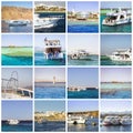 Egypt Collage, tourist boat trip on Red sea, Sharm El Sheikh