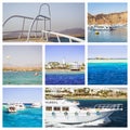 Egypt Collage, tourist boat trip on Red sea, Sharm El Sheikh