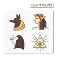 Egypt color icons set