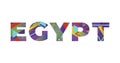 Egypt Concept Retro Colorful Word Art Illustration