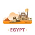 Egypt country design template Flat cartoon style w