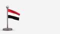 Egypt 3D waving flag illustration on tiny flagpole. Royalty Free Stock Photo