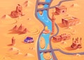 Egypt desert map background for game level scene Royalty Free Stock Photo