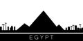 Egypt detailed skyline. Vector postcard illustration