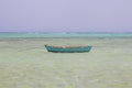Egypt Egyptian beach with mountains and boat at Red sea Royalty Free Stock Photo