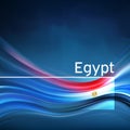 Egypt flag background. Abstract egyptian flag in the blue sky. Dutch national holiday card design. State banner, egypt poster,