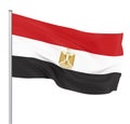 Egypt flag blowing in the wind. Background texture. 3d rendering, waving flag. Ã¢â¬â Illustration, isolated on white Royalty Free Stock Photo