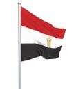 Egypt flag blowing in the wind. Background texture. 3d rendering, waving flag. Ã¢â¬â Illustration, isolated on white Royalty Free Stock Photo