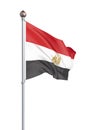 Egypt flag blowing in the wind. Background texture. 3d rendering, waving flag. Ã¢â¬â Illustration, isolated on white Royalty Free Stock Photo