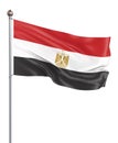 Egypt flag blowing in the wind. Background texture. 3d rendering, waving flag. Ã¢â¬â Illustration, isolated on white Royalty Free Stock Photo