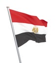 Egypt flag blowing in the wind. Background texture. 3d rendering, waving flag. Ã¢â¬â Illustration, isolated on white Royalty Free Stock Photo