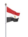 Egypt flag blowing in the wind. Background texture. 3d rendering, waving flag. Ã¢â¬â Illustration, isolated on white Royalty Free Stock Photo