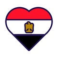 Egypt Flag Festive Patriot Heart Outline Icon