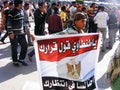 Egypt flag In tahrir square Egyptian revolution Royalty Free Stock Photo