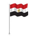 Egypt flag waving on a metallic pole.