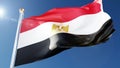 egypt flag waving in the wind against a blue sky. egyptian national symbol on flagpole, 3d rendering Royalty Free Stock Photo