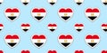 Egypt flags background. Egyptian flag seamless pattern. Vector stickers. Love hearts symbols. Good choice for sports Royalty Free Stock Photo