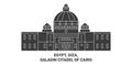 Egypt, Giza, Saladin Citadel Of Cairo travel landmark vector illustration Royalty Free Stock Photo