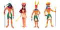 Egypt gods Amun, Ra, Thoth, Hathor Ancient deities Royalty Free Stock Photo