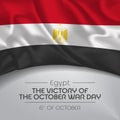 Egypt happy victory of the October war day greeting card, banner vector illustration