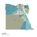 Egypt higt detailed map with subdivisions