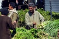 Egypt, Hurghada, 16 February 2020, sellers and buyers at the oriental vegetable market