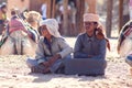 Egypt, Hurghada, 12 may 2019, Beduins take a rest in the desert