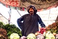 Egypt, Hurghada, 25.03.2019, A seller at vegetable market