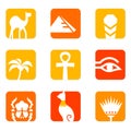 Egypt icons and design elements block.