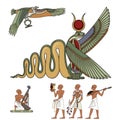 Egypt icons set.Pharaohs and gods Royalty Free Stock Photo
