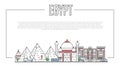 Egypt landmarks panorama in linear style