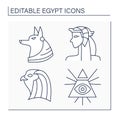 Egypt line icons set