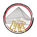 Egypt logo, handwritten inscription, Pyramids of the Pharaohs of Cheops