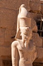EGYPT, LUXOR - MARCH 01, 2019: ancient sandstone statues, Karnak Temple, Hall of caryatids. Luxor, Egypt