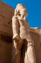 EGYPT, LUXOR - MARCH 01, 2019: ancient sandstone statues, Karnak Temple, Hall of caryatids. Luxor, Egypt