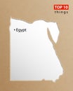 Egypt map on craft paper texture. Template for infographics. Creative travel and business concept