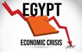 Egypt Map Financial Crisis Economic Collapse Market Crash Global Meltdown Vector Royalty Free Stock Photo