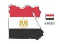 Egypt map and flag . Modern simple line cartoon design . Vector Royalty Free Stock Photo