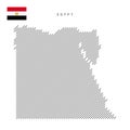 Egypt map from pattern of black slanted parallel lines. Flat vector illustration isolated on white Royalty Free Stock Photo