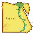 Egypt map, rivers, roads and cities