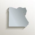 Egypt map white blue card paper 3D blank