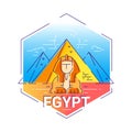 Egypt - modern vector line travel illustration